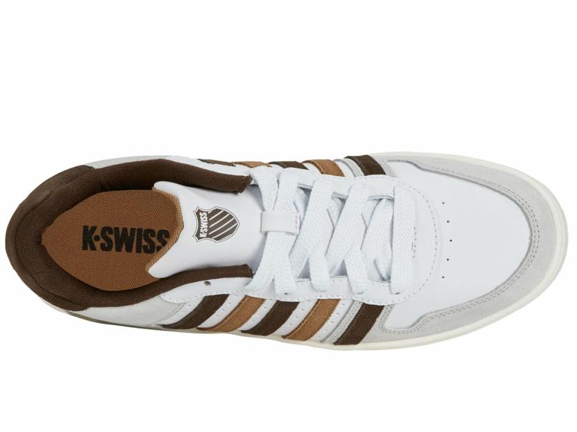 K-Swiss COURT PALISADES White/toasted Coconut/chocolate Brown | Men Lifestyle