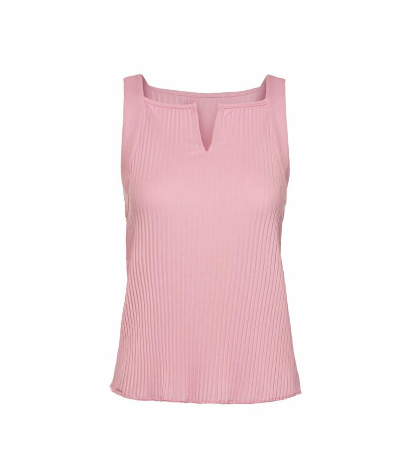 K-Swiss DEEP V PLEATED TANK Seashell | Women T-Shirts &amp; Tops