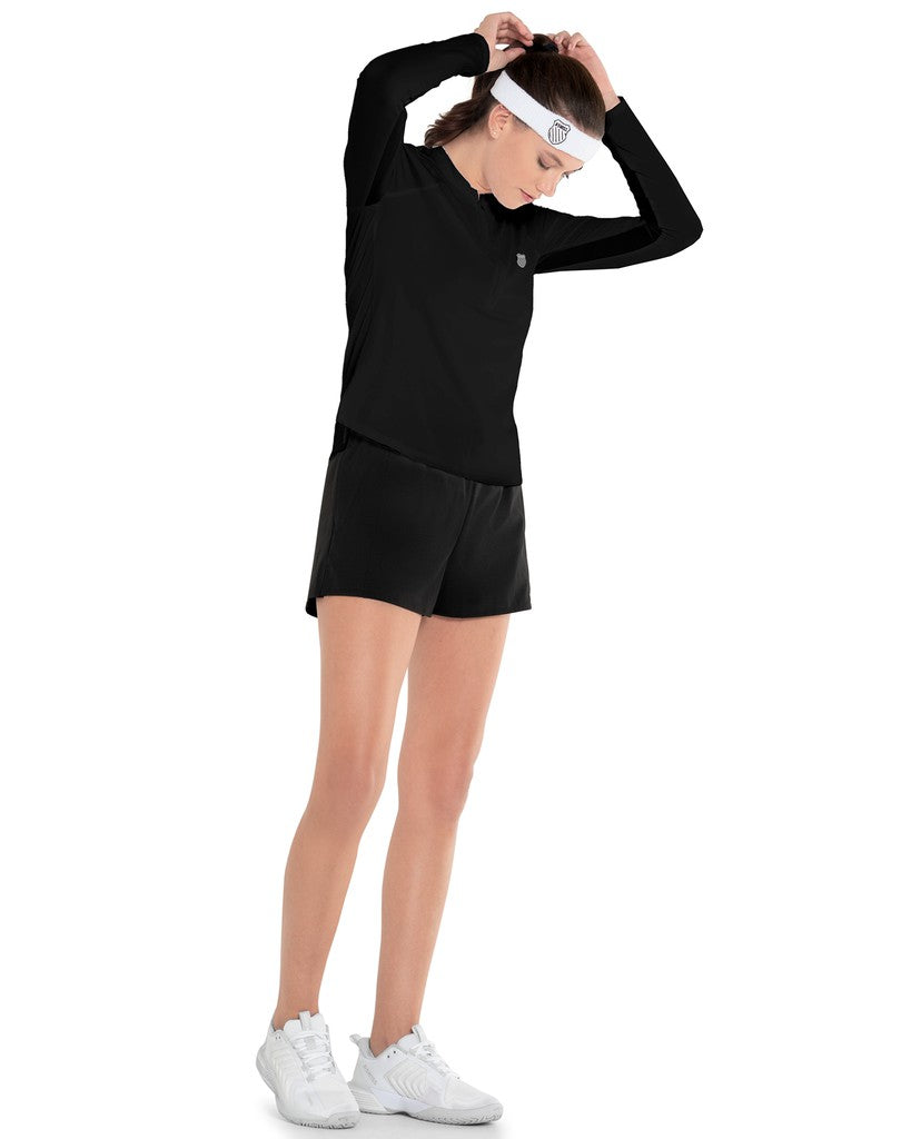 K-Swiss EXCEL ZIP L/S Black | Women Tennis &amp; Pickleball