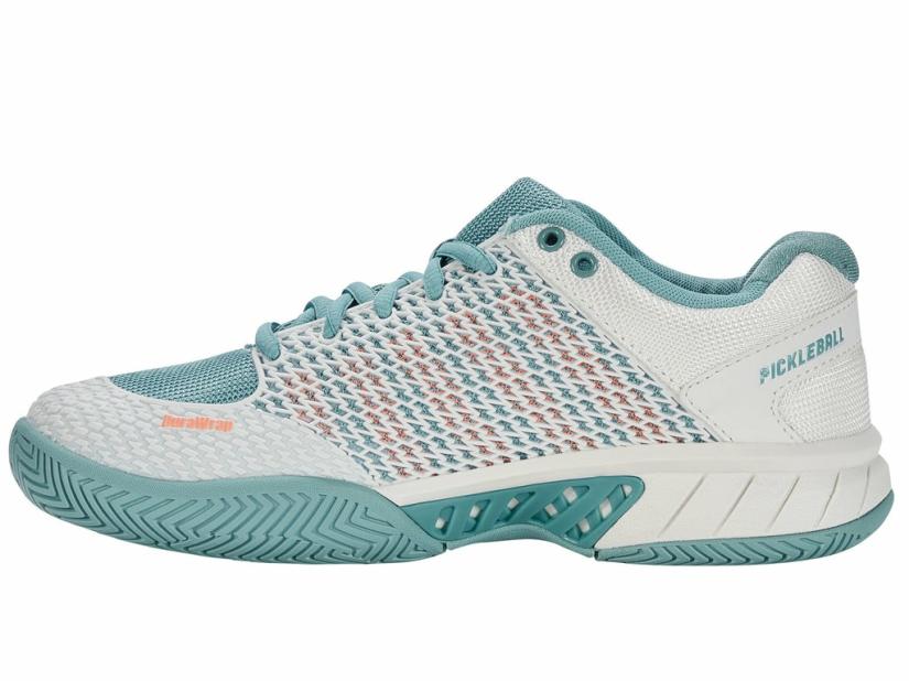 K-Swiss EXPRESS LIGHT PICKLEBALL Blanc De Blanc/nile Blue/desert Flower | Women Pickleball