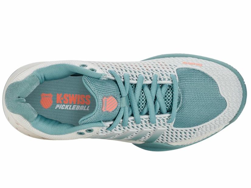 K-Swiss EXPRESS LIGHT PICKLEBALL Blanc De Blanc/nile Blue/desert Flower | Women Pickleball