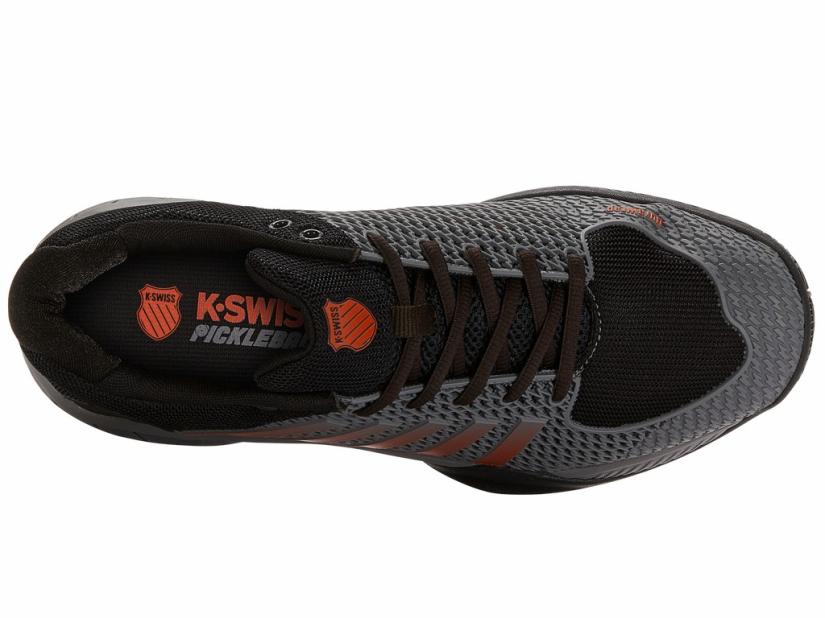 K-Swiss EXPRESS LIGHT PICKLEBALL Steel Gray/jet Black/spicy Orange | Men Pickleball