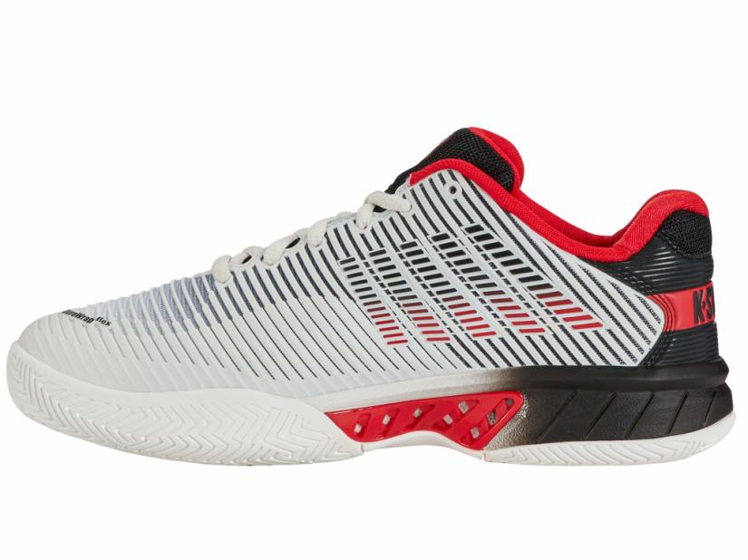K-Swiss HYPERCOURT EXPRESS 2-2E Bright White/stretch Limo/high Risk Red | Men Wide Shoes