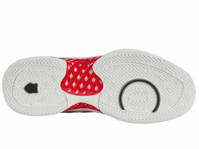 K-Swiss HYPERCOURT EXPRESS 2-2E Bright White/stretch Limo/high Risk Red | Men Wide Shoes