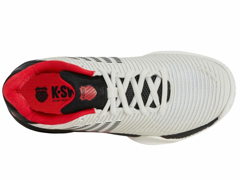K-Swiss HYPERCOURT EXPRESS 2 Bright White/stretch Limo/high Risk Red | Kids Tennis