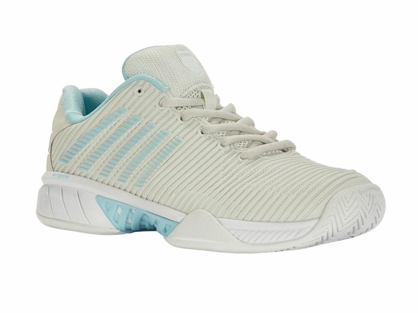 K-Swiss HYPERCOURT EXPRESS 2-WIDE Gray/wht/bluglw | Women Wide Shoes