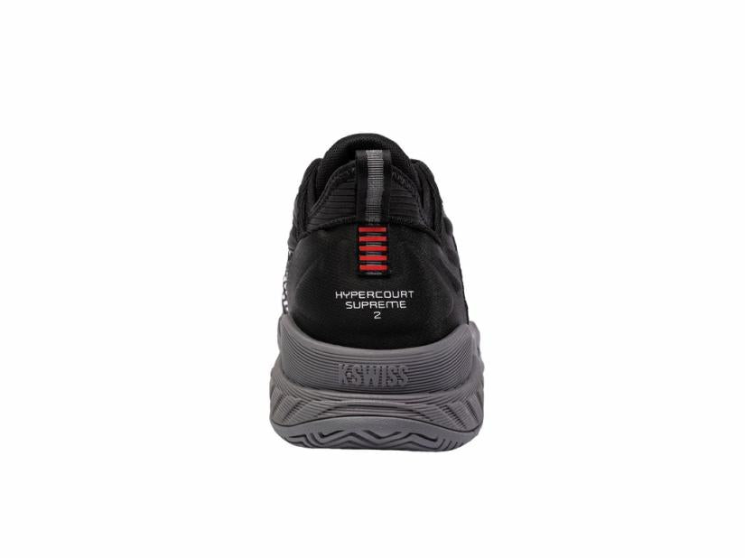 K-Swiss HYPERCOURT SUPREME 2 Black/steel Gray/firey Red | Men Tennis