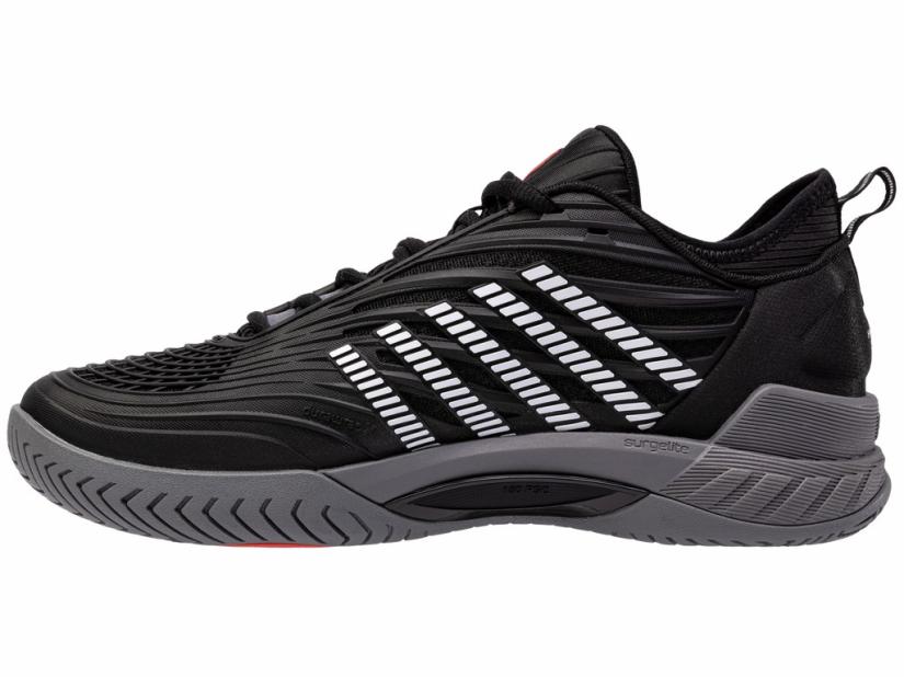K-Swiss HYPERCOURT SUPREME 2 Black/steel Gray/firey Red | Men Tennis
