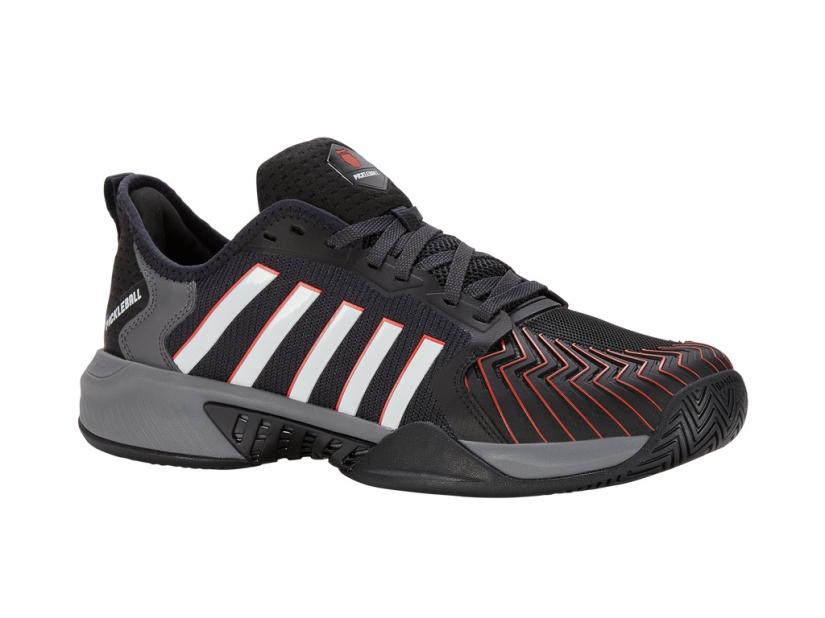 K-Swiss PICKLEBALL SUPREME Jet Black/steel Gray/spicy Orange | Men Pickleball