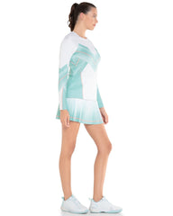 K-Swiss PLEATED L/S CREW LUCKY IN LOVE Nile | Women Tennis &amp; Pickleball