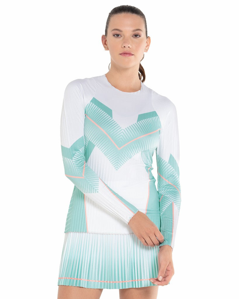 K-Swiss PLEATED L/S CREW LUCKY IN LOVE Nile | Women Tennis