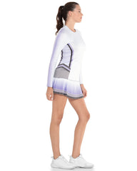 K-Swiss PLEATED L/S CREW LUCKY IN LOVE Paisley | Women T-Shirts &amp; Tops