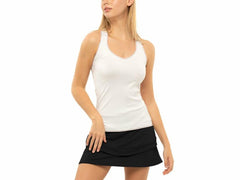 K-Swiss PLEATED V-NECK TANK LUCKY IN LOVE White | Women Tennis &amp; Pickleball