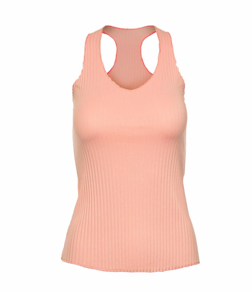 K-Swiss PLEATED V-NECK TANK Peach | Women Tennis &amp; Pickleball