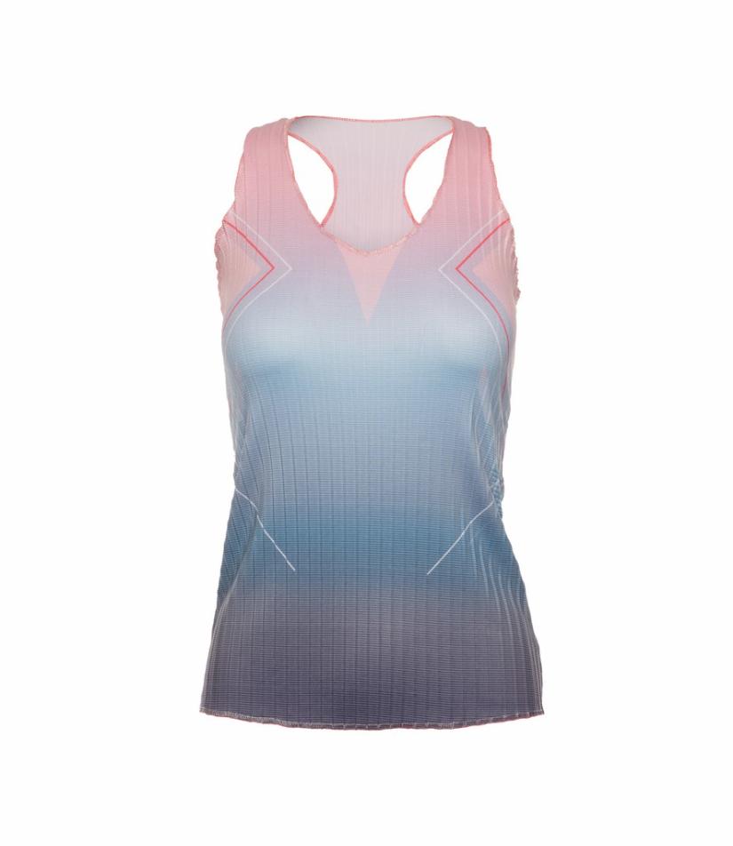 K-Swiss PLEATED V-NECK TANK Silverlake Blue | Women Tennis