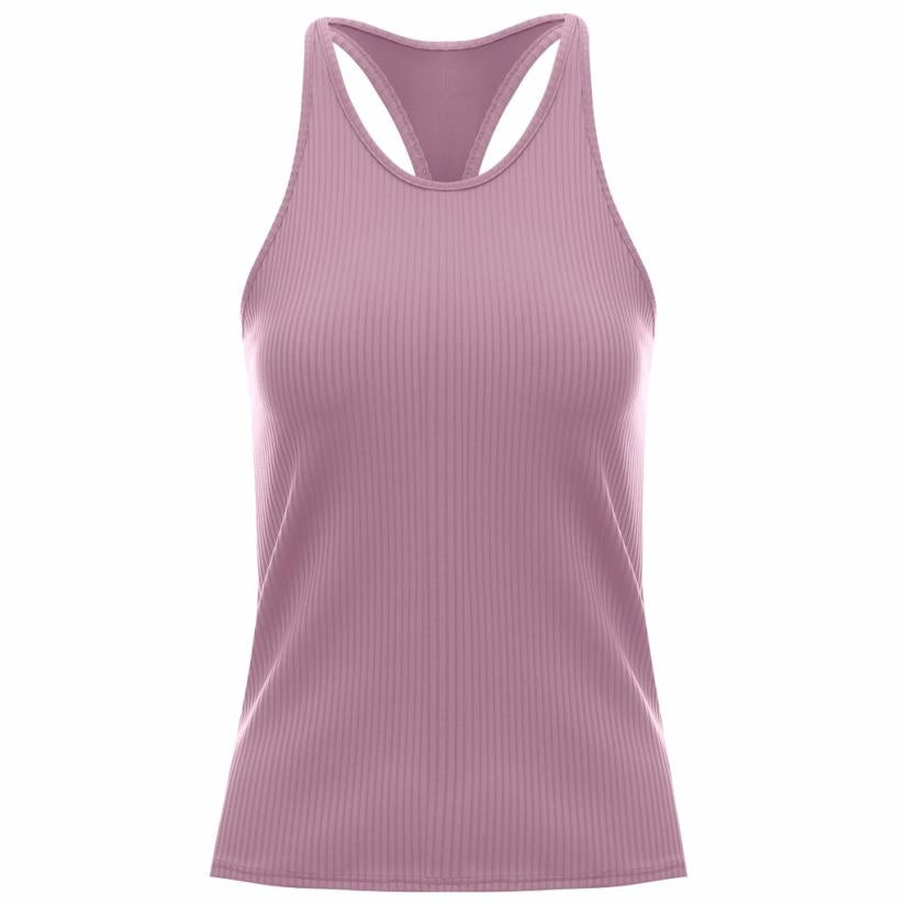 K-Swiss RIB TANK W/BRA Soft Berry | Women T-Shirts &amp; Tops