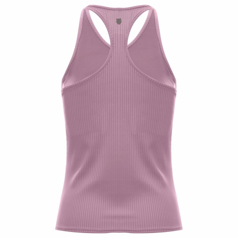 K-Swiss RIB TANK W/BRA Soft Berry | Women Tennis &amp; Pickleball