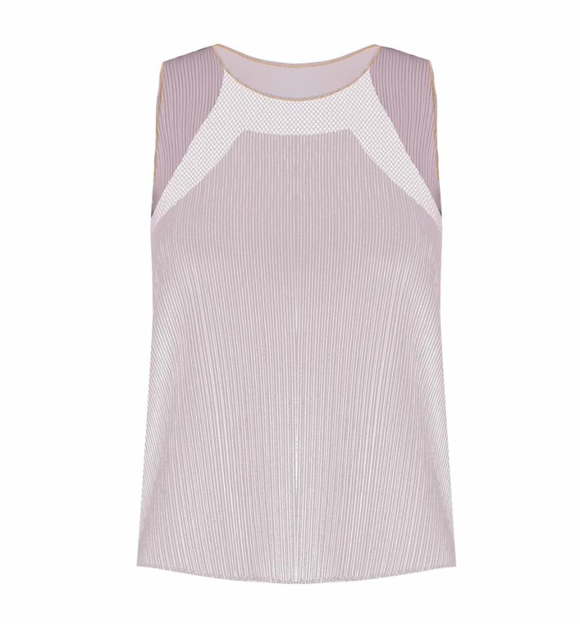 K-Swiss SCULPT PLEATED TANK Plum | Women T-Shirts &amp; Tops