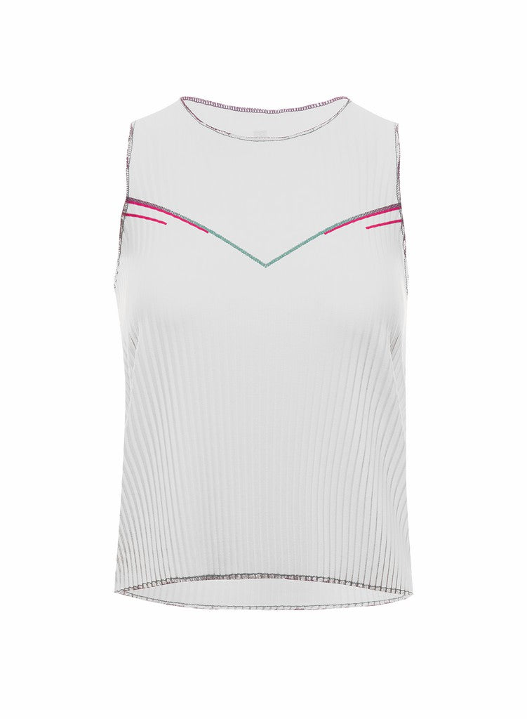 K-Swiss SCULPT PLEATED TANK White Angel | Women T-Shirts &amp; Tops