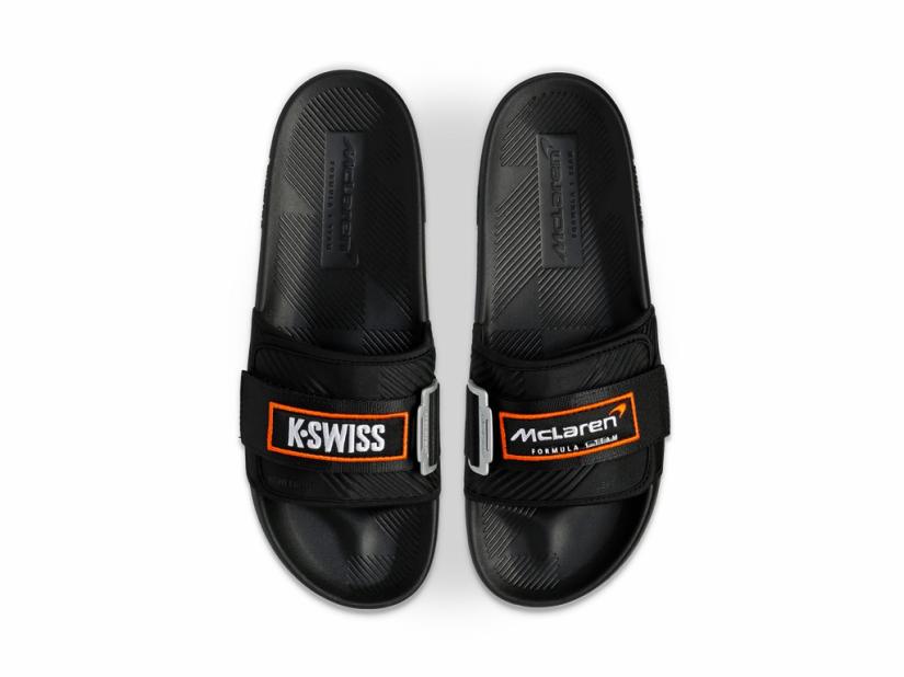 K-Swiss STRAP SANDAL X MCLAREN Black/papaya | Women Slides &amp; Sandals