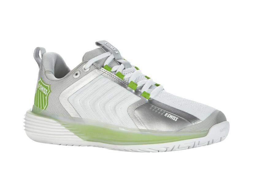 K-Swiss ULTRASHOT 3 White/gray Violet/lime Green | Women Tennis