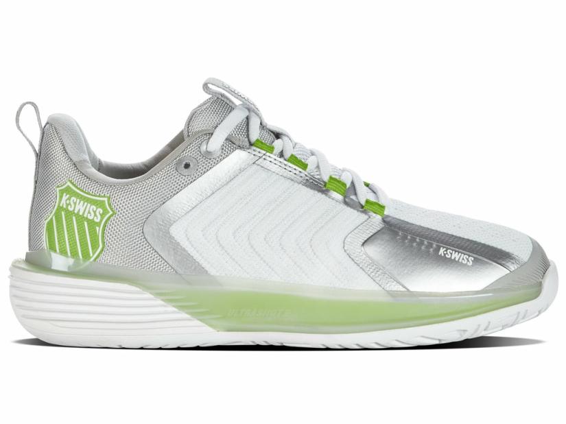 K-Swiss ULTRASHOT 3 White/gray Violet/lime Green | Women Tennis