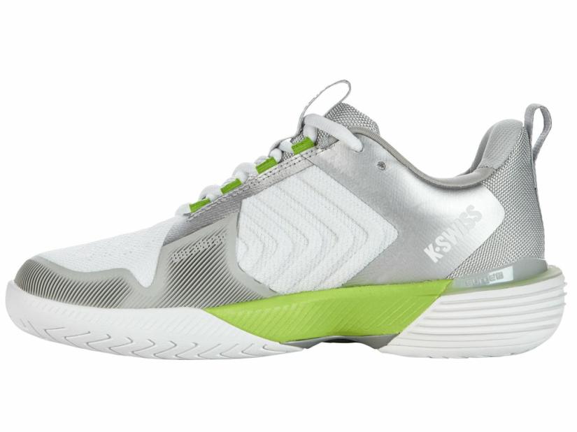 K-Swiss ULTRASHOT 3 White/gray Violet/lime Green | Women Tennis