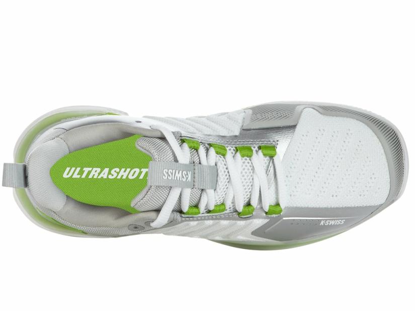 K-Swiss ULTRASHOT 3 White/gray Violet/lime Green | Women Tennis