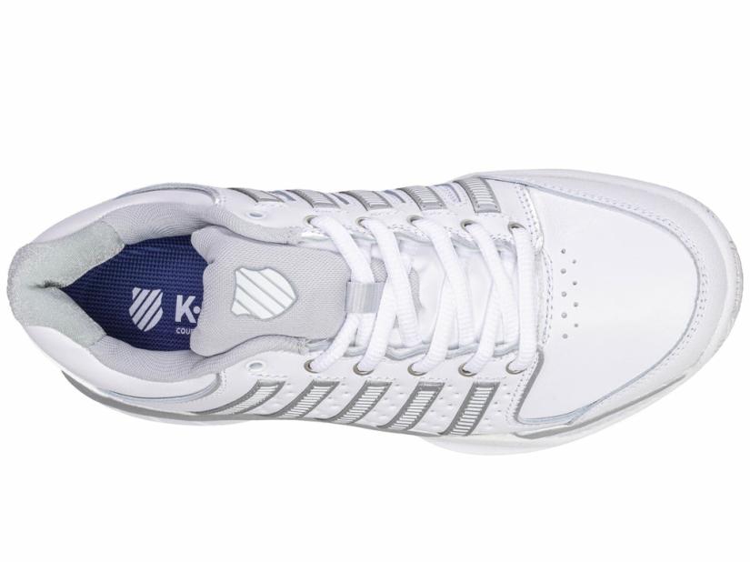 K-Swiss WOMENS HYPERCOURT EXPRESS LEATHER White/silver/glacier Gray | Women Tennis