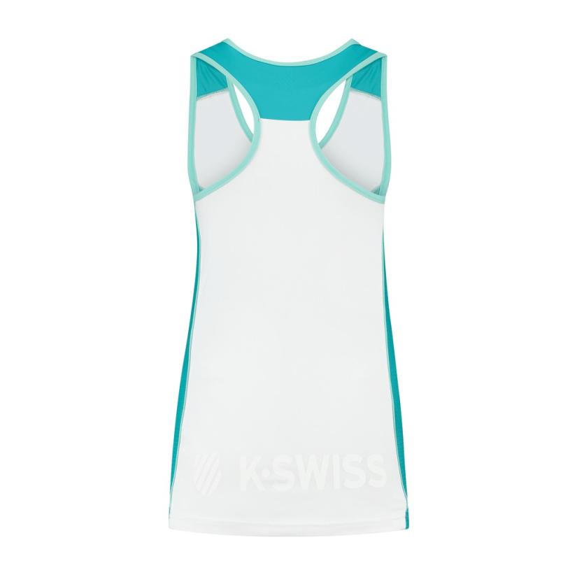 K-Swiss WOMENS HYPERCOURT SPEED TANK White / Algiers Blue | Women Tennis &amp; Pickleball